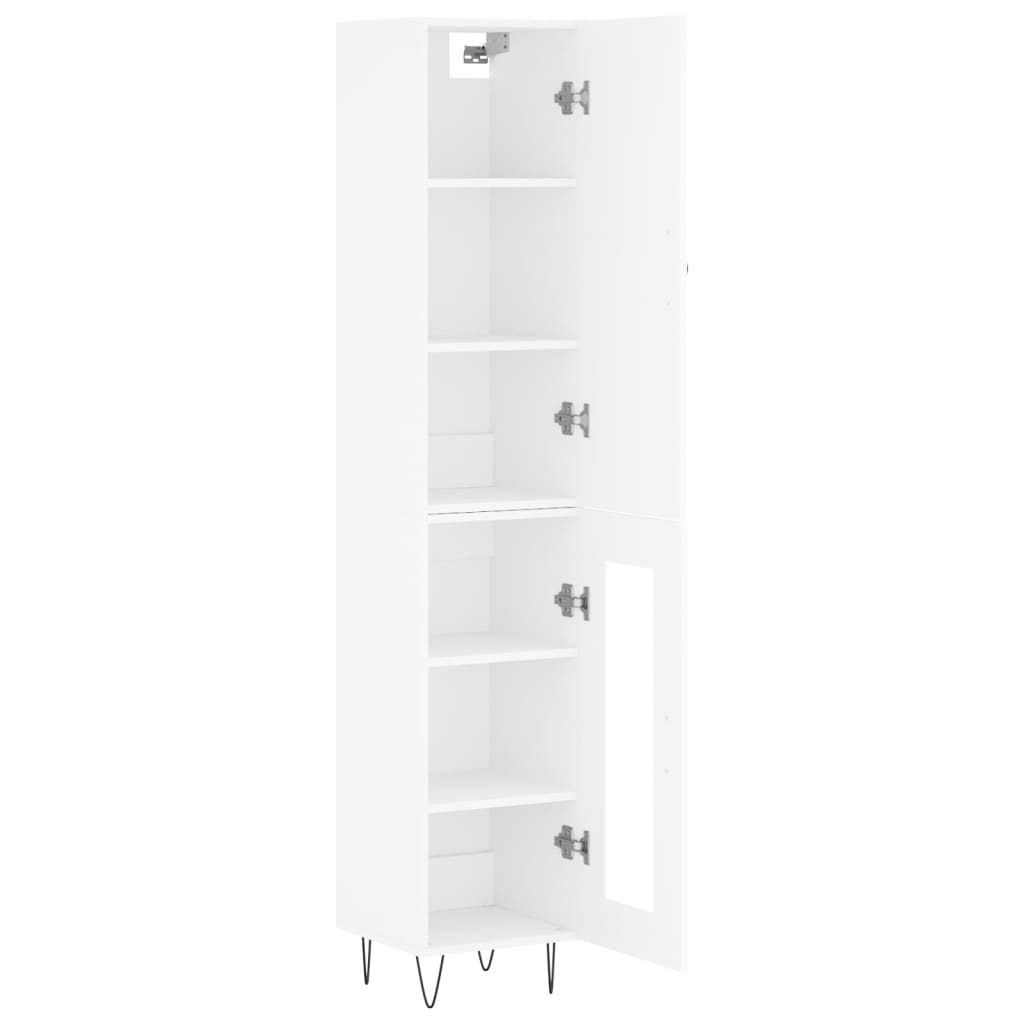Highboard Weiß 34,5x34x180 cm Holzwerkstoff