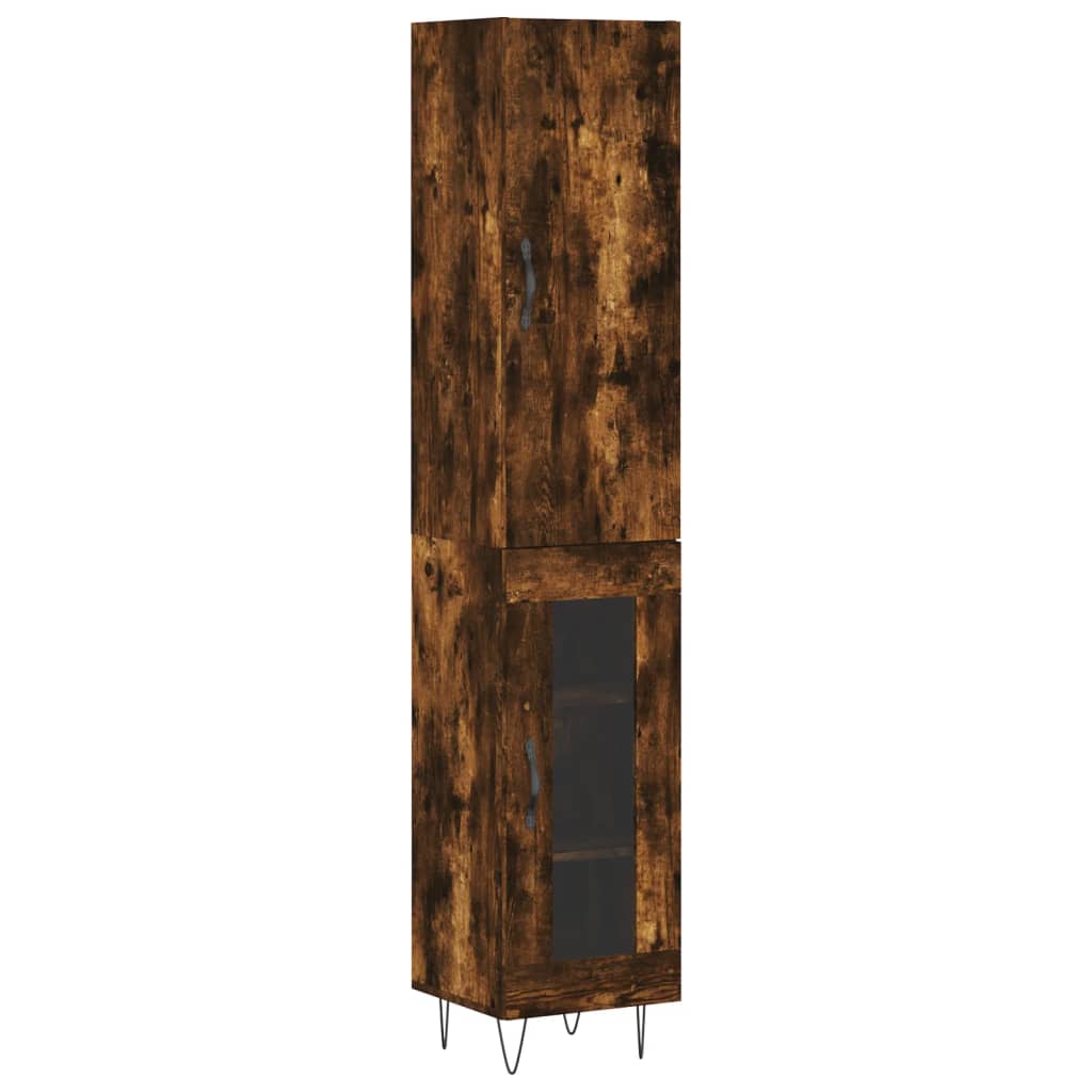 Highboard Räuchereiche 34,5x34x180 cm Holzwerkstoff