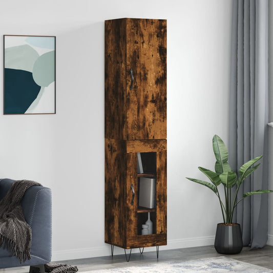 Highboard Räuchereiche 34,5x34x180 cm Holzwerkstoff