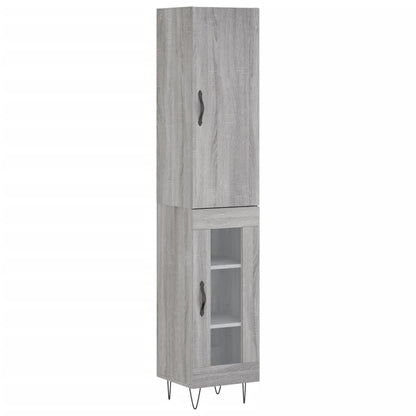 Highboard Grau Sonoma 34,5x34x180 cm Holzwerkstoff