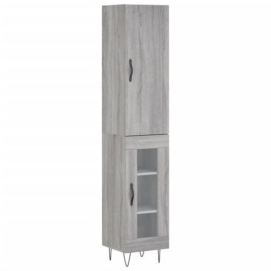 Highboard Grau Sonoma 34,5x34x180 cm Holzwerkstoff