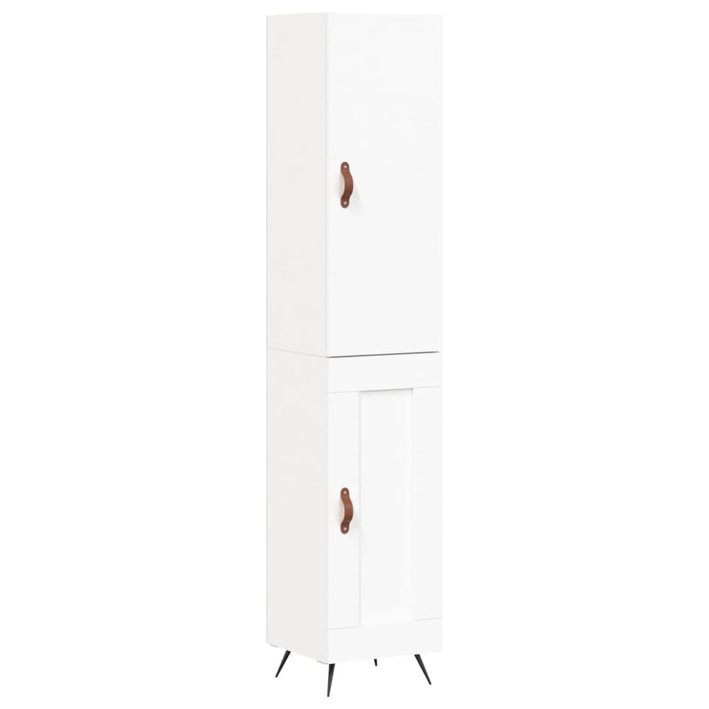 Highboard Hvid 34,5x34x180 cm Træmateriale