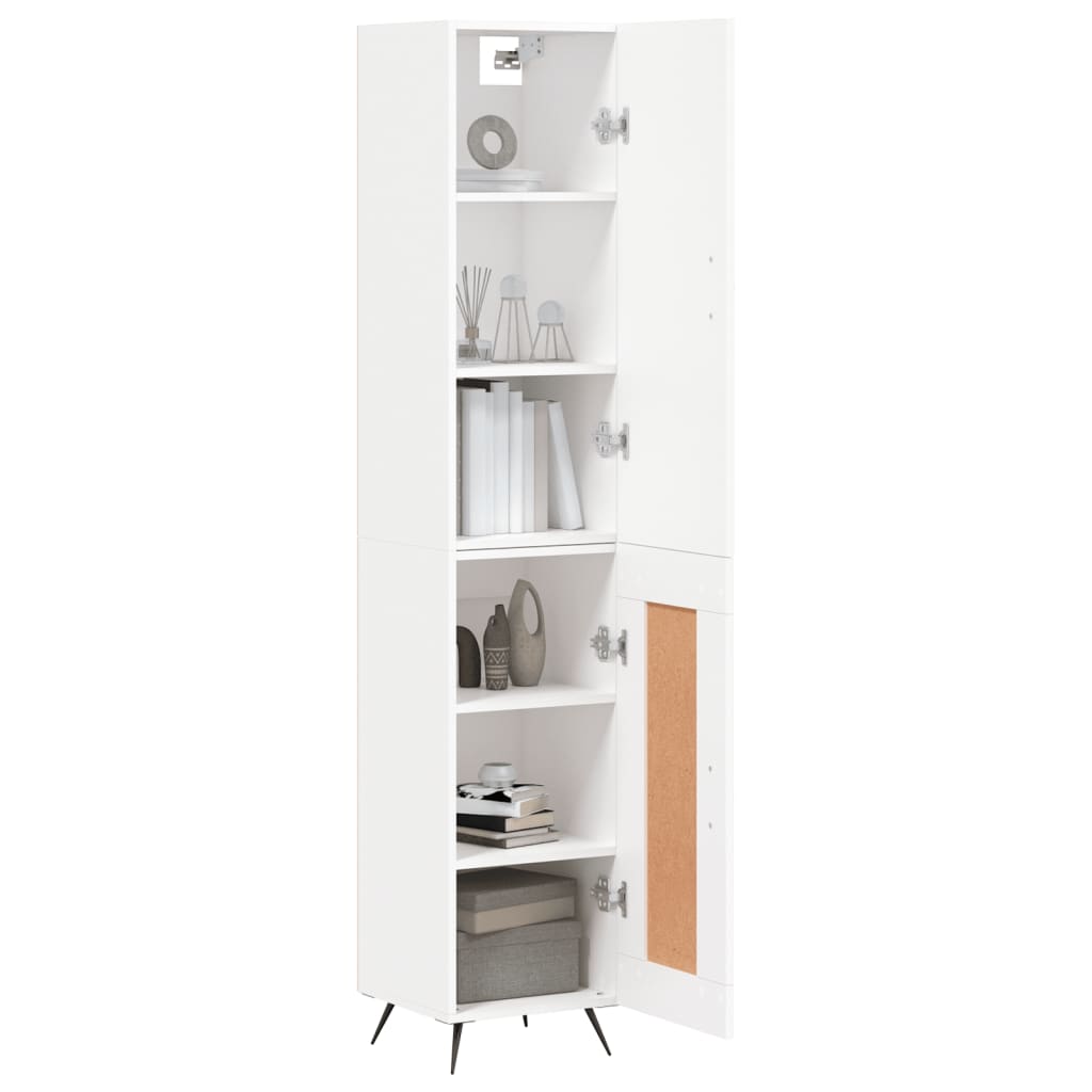 Highboard Hvid 34,5x34x180 cm Træmateriale