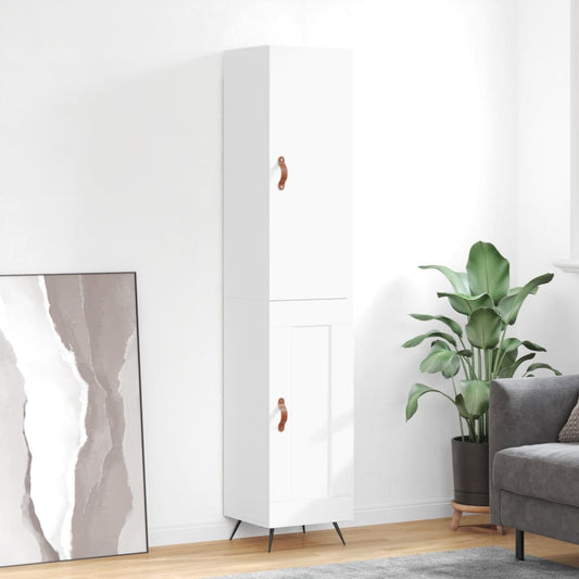 Highboard Hvid 34,5x34x180 cm Træmateriale