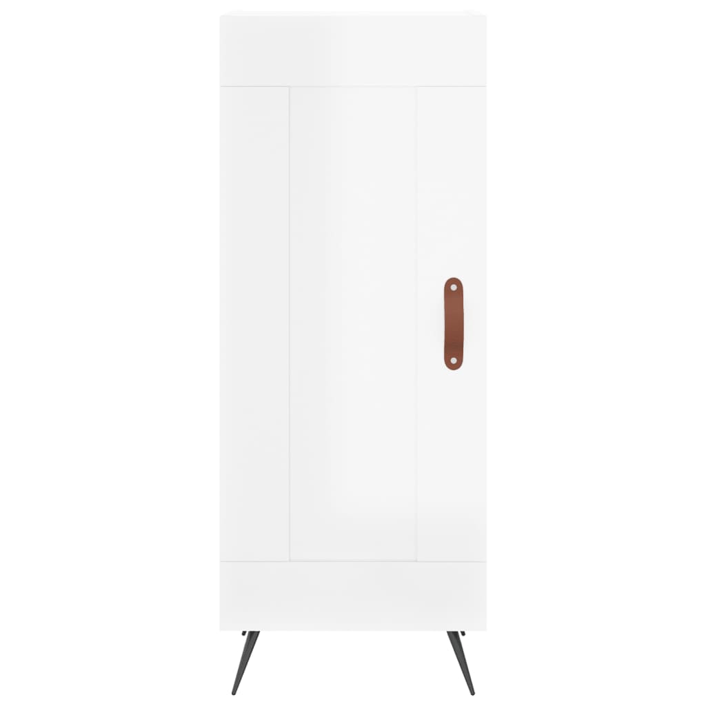 Highboard Højglans Hvid 34,5x34x180 cm Træmateriale