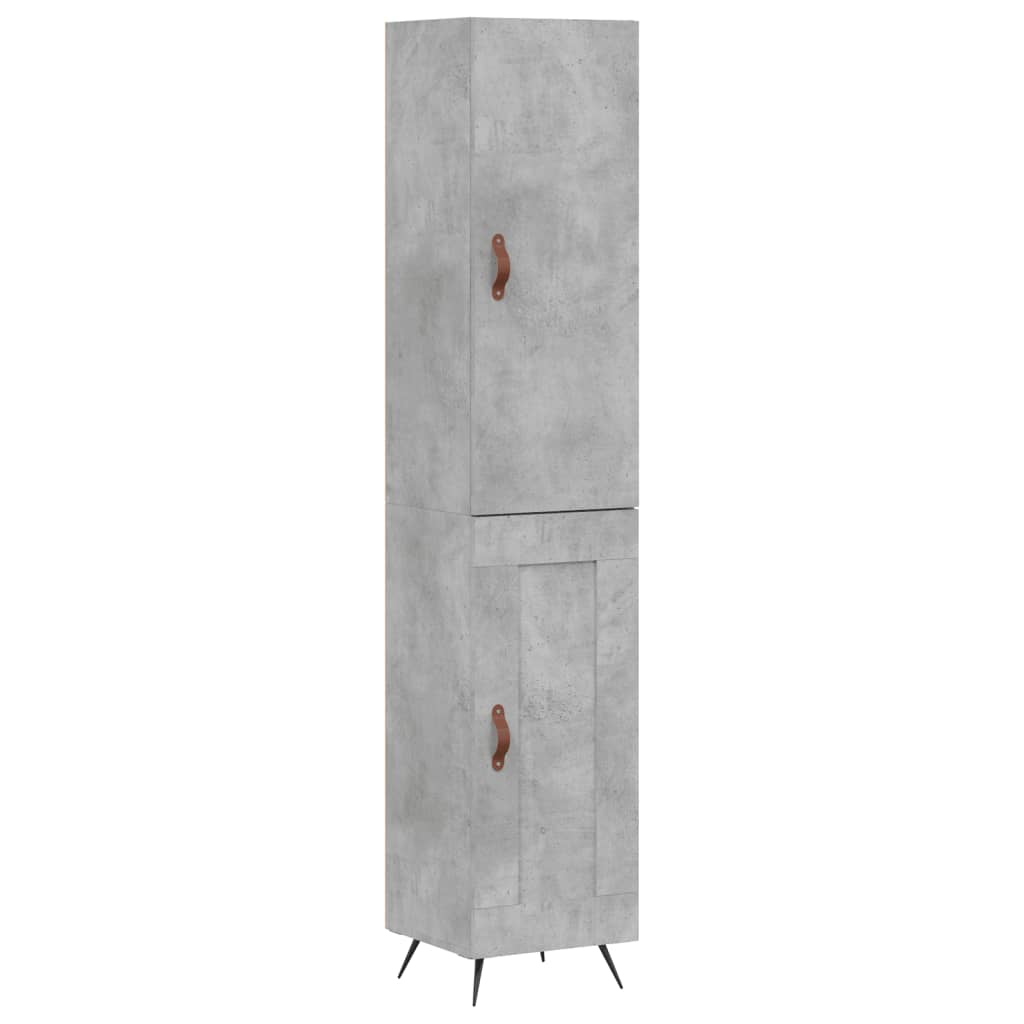 Highboard Beton Grå 34,5x34x180 cm Træmateriale