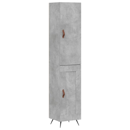 Highboard Beton Grå 34,5x34x180 cm Træmateriale