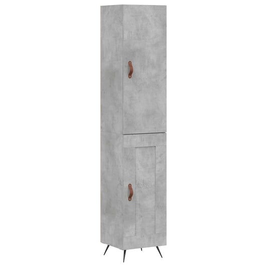 Highboard Beton Grå 34,5x34x180 cm Træmateriale