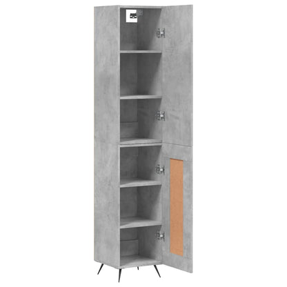 Highboard Beton Grå 34,5x34x180 cm Træmateriale