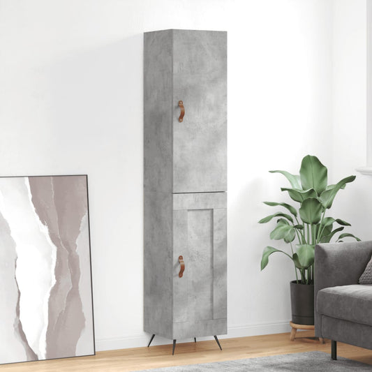 Highboard Beton Grå 34,5x34x180 cm Træmateriale