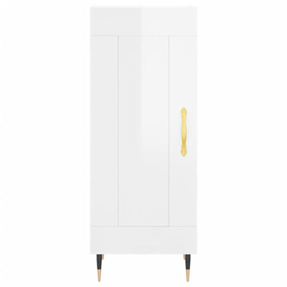 Highboard Højglans Hvid 34,5x34x180 cm Træmateriale