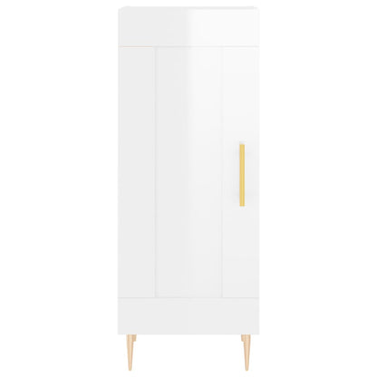 Highboard Højglans Hvid 34,5x34x180 cm Træmateriale