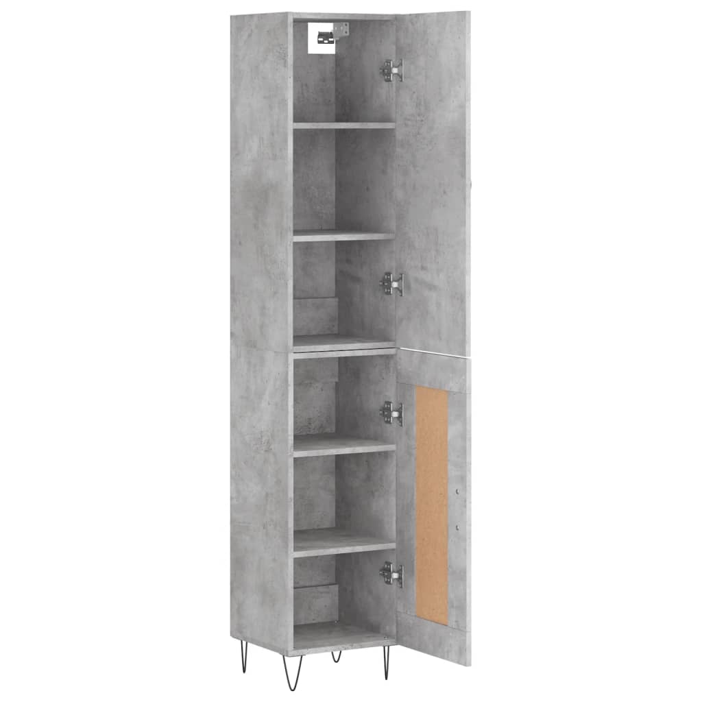 Highboard Betongrau 34,5x34x180 cm Holzwerkstoff