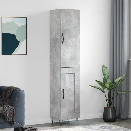 Highboard Betongrau 34,5x34x180 cm Holzwerkstoff