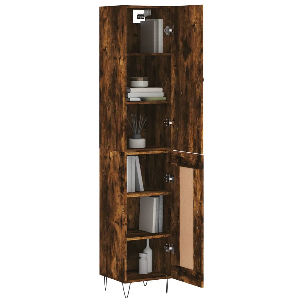Highboard Räuchereiche 34,5x34x180 cm Holzwerkstoff