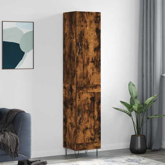 Highboard Räuchereiche 34,5x34x180 cm Holzwerkstoff