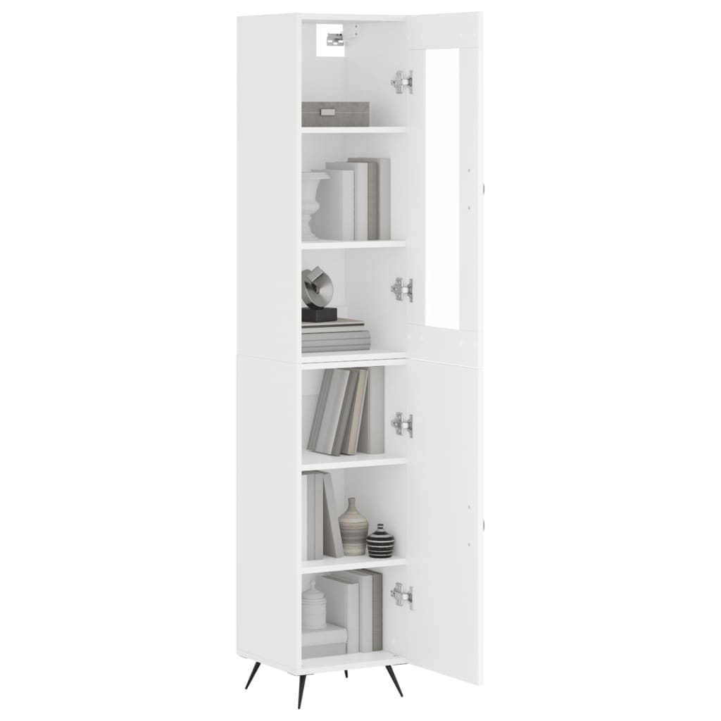 Highboard Hvid 34,5x34x180 cm Træmateriale