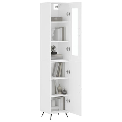 Highboard Hvid 34,5x34x180 cm Træmateriale