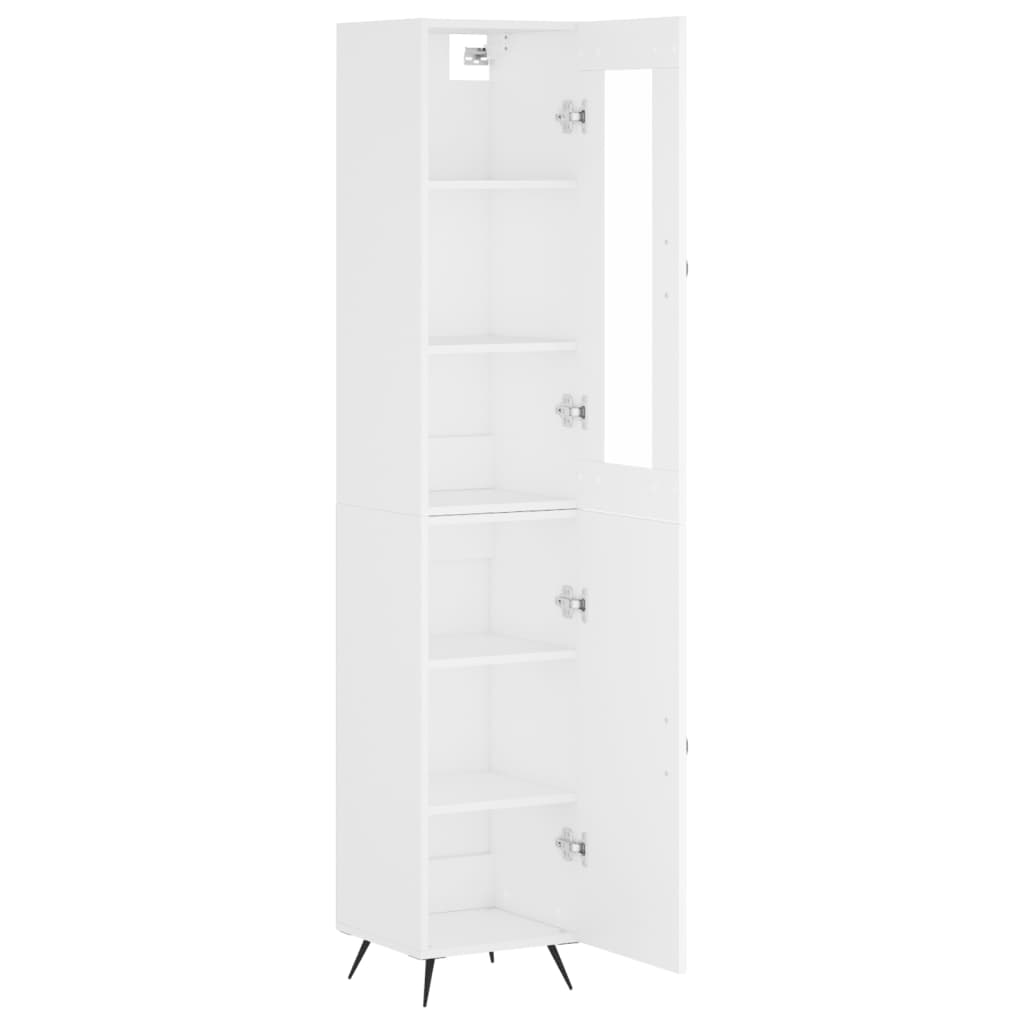 Highboard Hvid 34,5x34x180 cm Træmateriale