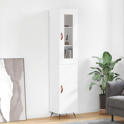 Highboard Hvid 34,5x34x180 cm Træmateriale