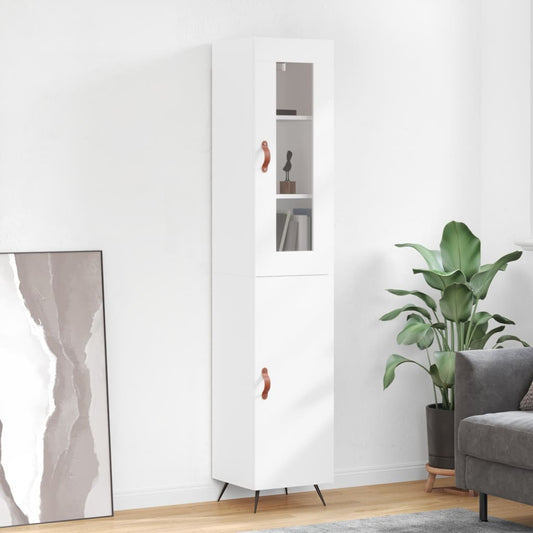 Highboard Hvid 34,5x34x180 cm Træmateriale