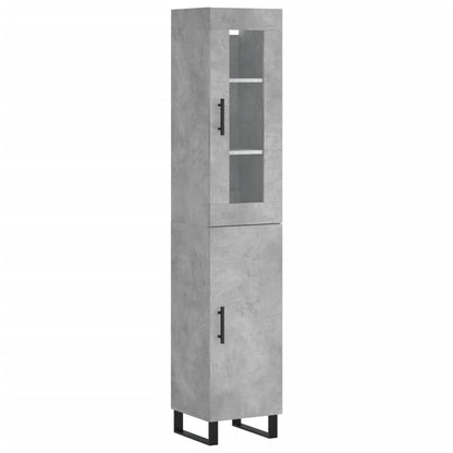 Highboard Betongrau 34,5x34x180 cm Holzwerkstoff
