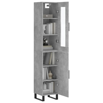 Highboard Betongrau 34,5x34x180 cm Holzwerkstoff