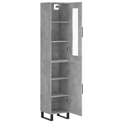 Highboard Betongrau 34,5x34x180 cm Holzwerkstoff