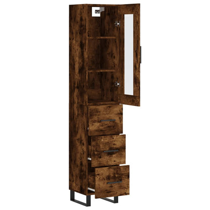 Highboard Räuchereiche 34,5x34x180 cm Holzwerkstoff