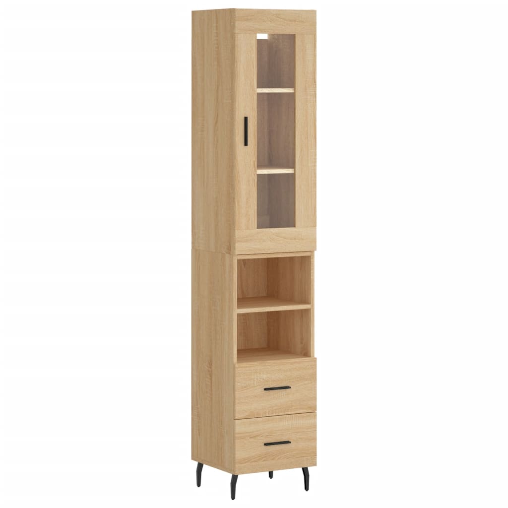Highboard Sonoma-Eiche 34,5x34x180 cm Holzwerkstoff