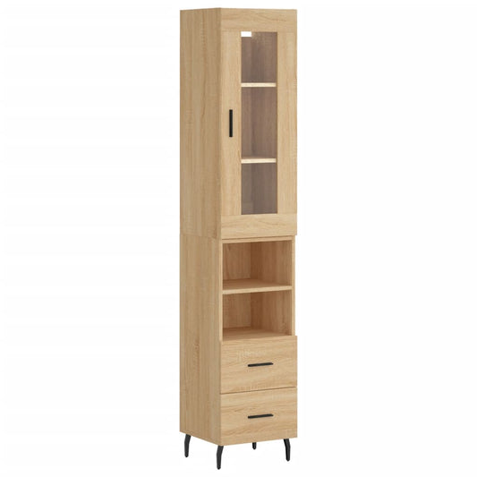 Highboard Sonoma-Eiche 34,5x34x180 cm Holzwerkstoff