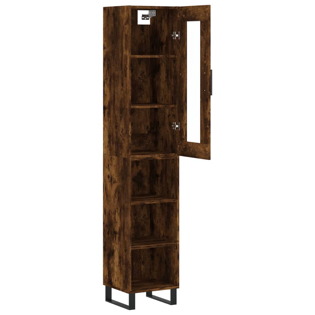 Highboard Räuchereiche 34,5x34x180 cm Holzwerkstoff