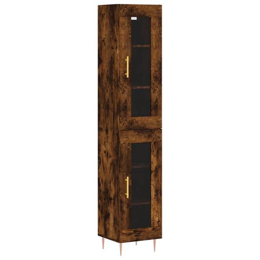 Highboard Räuchereiche 34,5x34x180 cm Holzwerkstoff