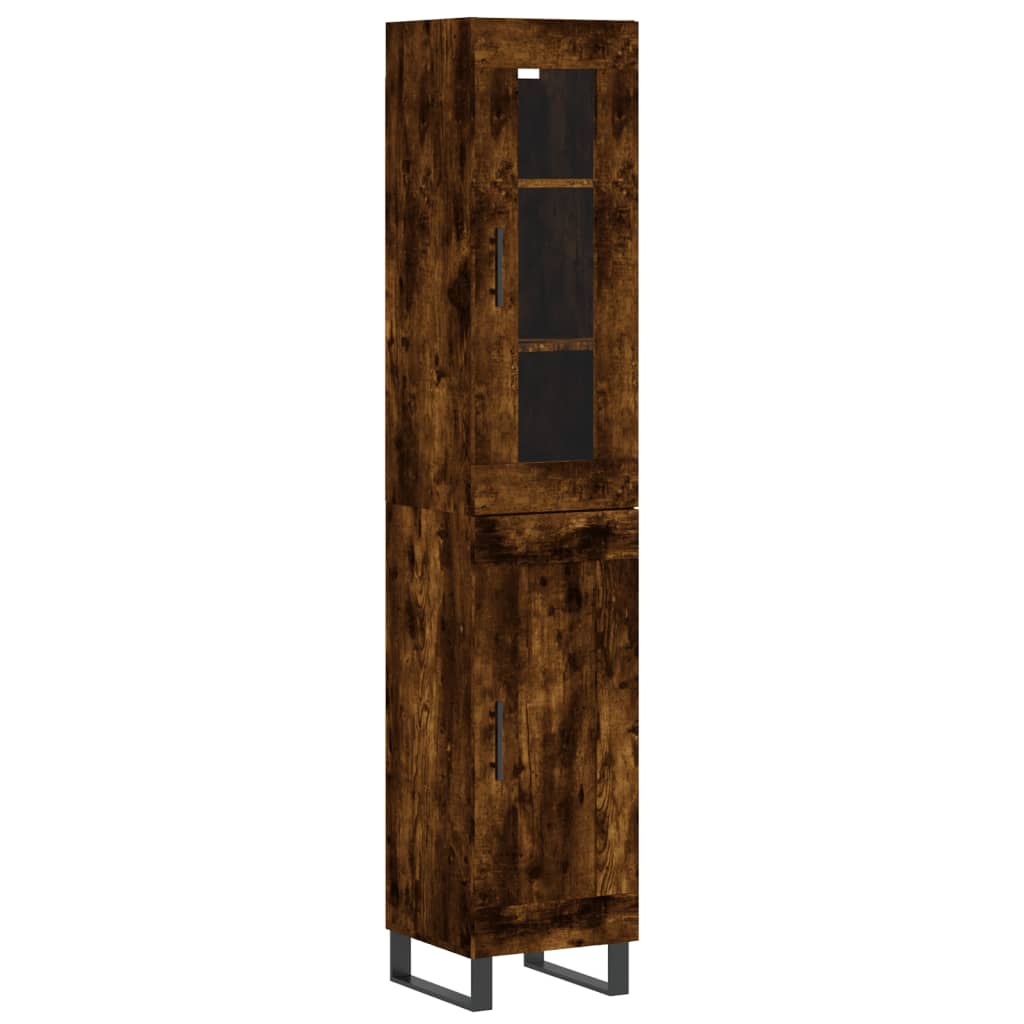 Highboard Räuchereiche 34,5x34x180 cm Holzwerkstoff