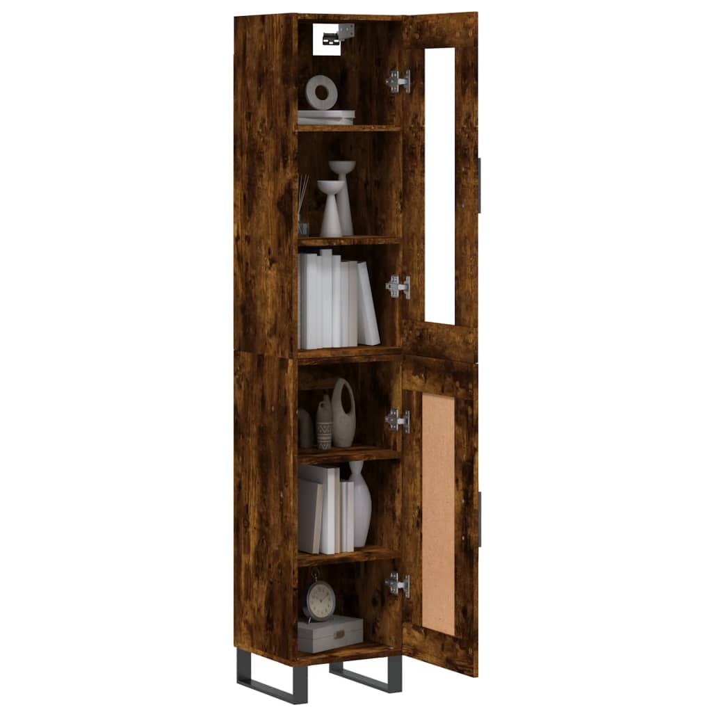 Highboard Räuchereiche 34,5x34x180 cm Holzwerkstoff