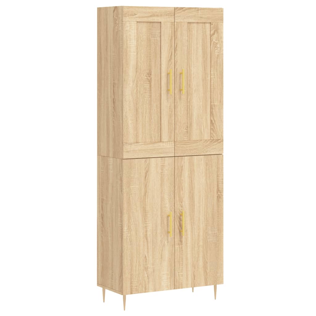 Highboard Sonoma-Eiche 69,5x34x180 cm Holzwerkstoff