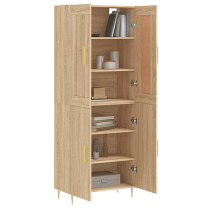 Highboard Sonoma-Eiche 69,5x34x180 cm Holzwerkstoff