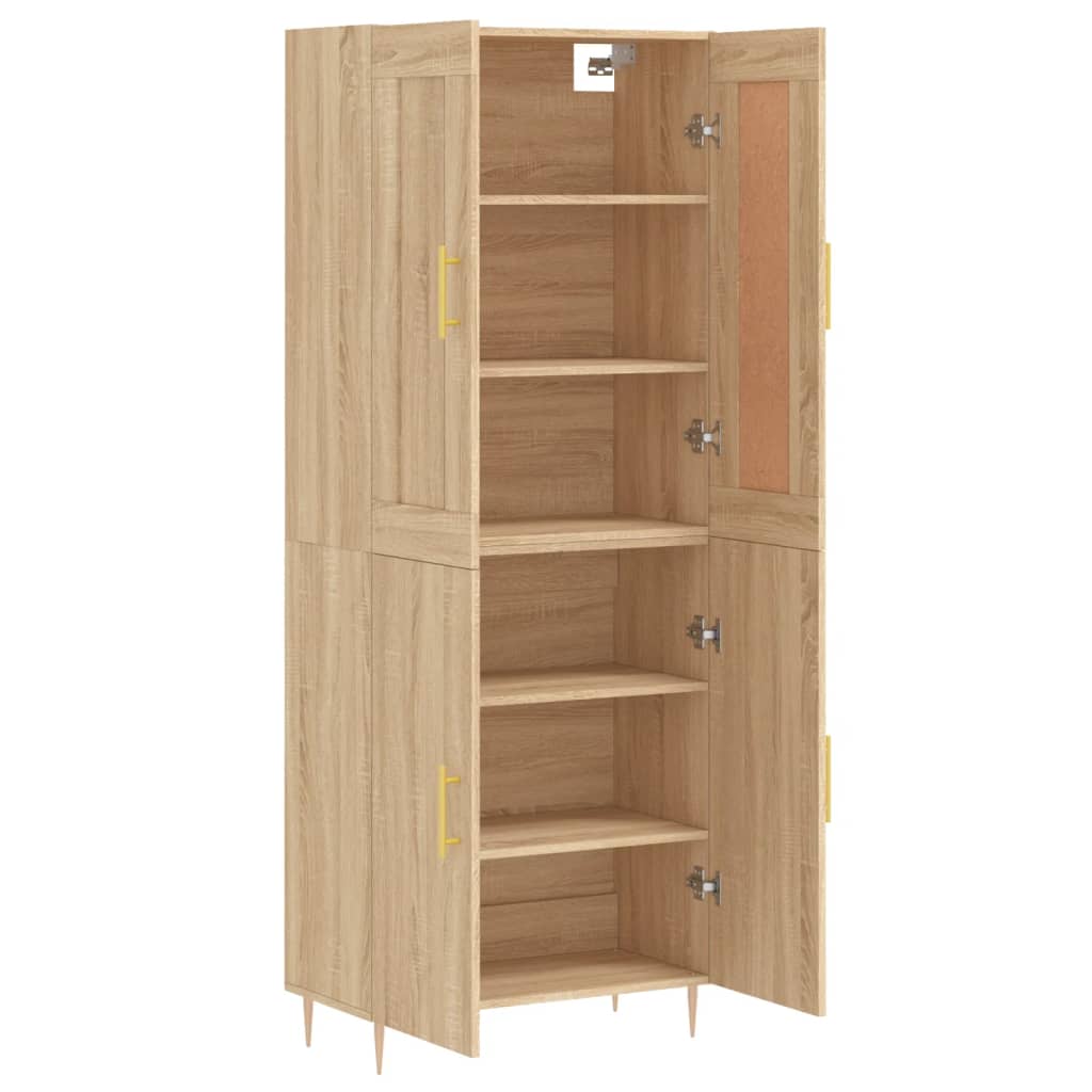 Highboard Sonoma-Eiche 69,5x34x180 cm Holzwerkstoff