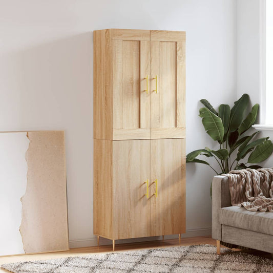 Highboard Sonoma-Eiche 69,5x34x180 cm Holzwerkstoff