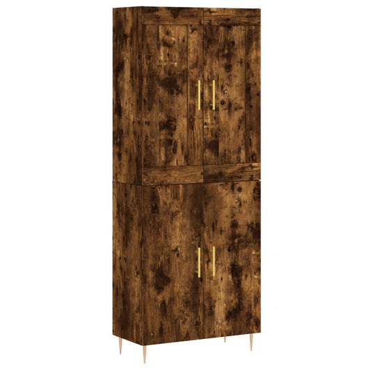 Highboard Räuchereiche 69,5x34x180 cm Holzwerkstoff