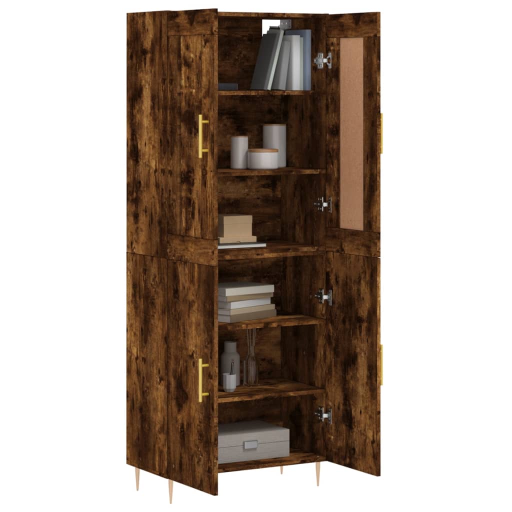 Highboard Räuchereiche 69,5x34x180 cm Holzwerkstoff