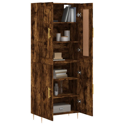 Highboard Räuchereiche 69,5x34x180 cm Holzwerkstoff