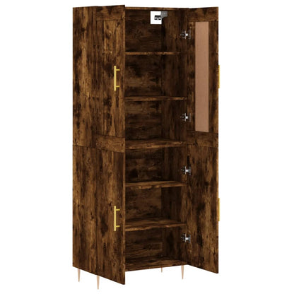 Highboard Räuchereiche 69,5x34x180 cm Holzwerkstoff