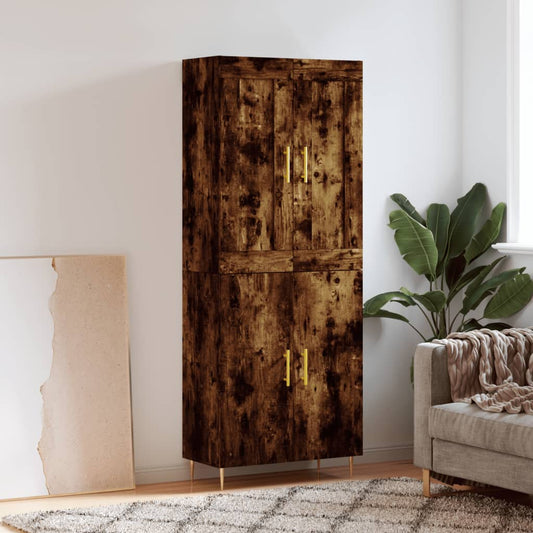 Highboard Räuchereiche 69,5x34x180 cm Holzwerkstoff