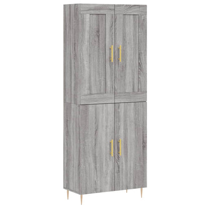 Highboard Grau Sonoma 69,5x34x180 cm Holzwerkstoff