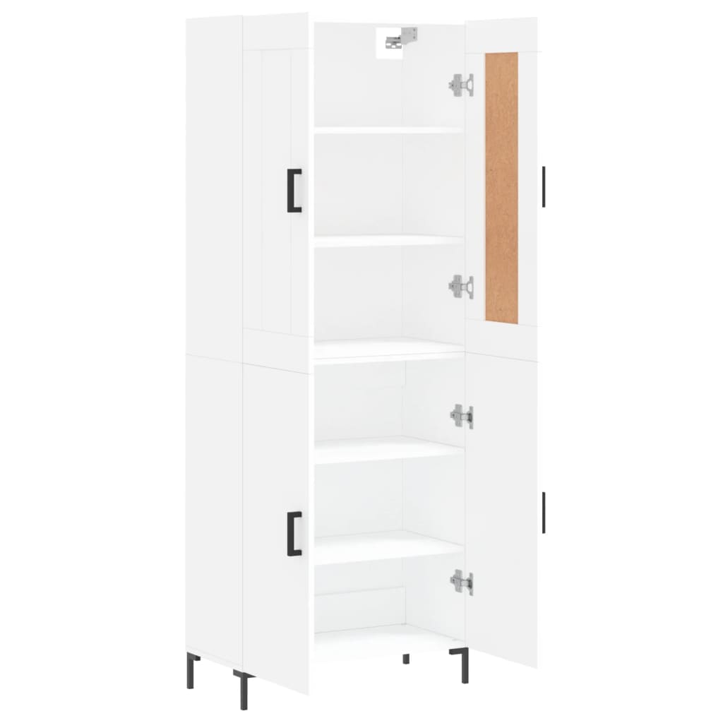 Highboard Weiß 69,5x34x180 cm Holzwerkstoff
