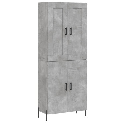 Highboard Betongrau 69,5x34x180 cm Holzwerkstoff