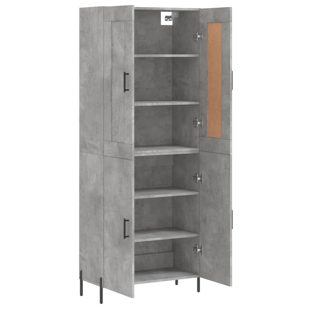 Highboard Betongrau 69,5x34x180 cm Holzwerkstoff