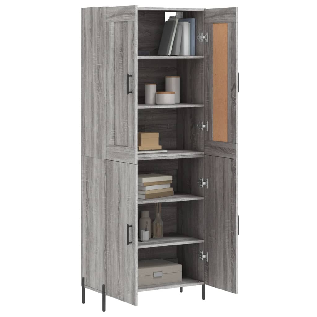Highboard Grå Sonoma 69,5x34x180 cm træmateriale