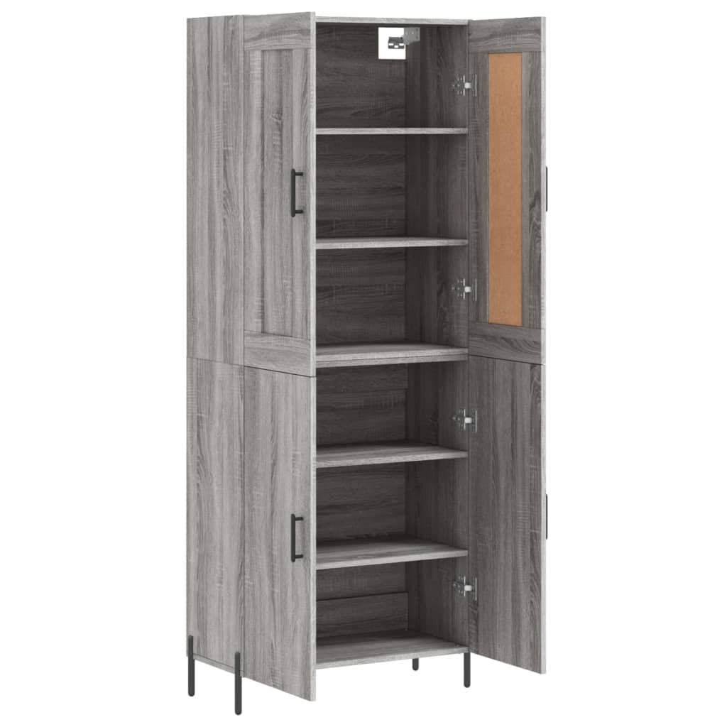 Highboard Grå Sonoma 69,5x34x180 cm træmateriale